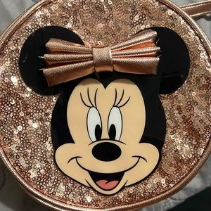 Minnie Mouse pink glitter round purse